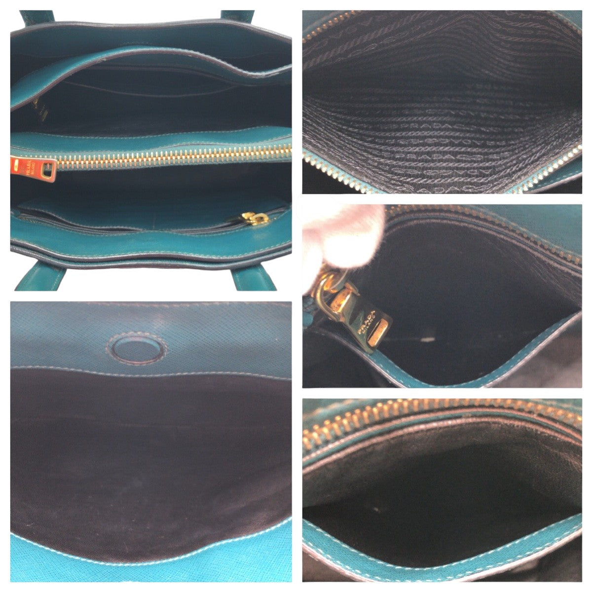 PRADA プラダ サフィアーノ グリーン ゴールド金具 レザー BN2606 トートバッグ ショルダーバッグ 2way レディース AB