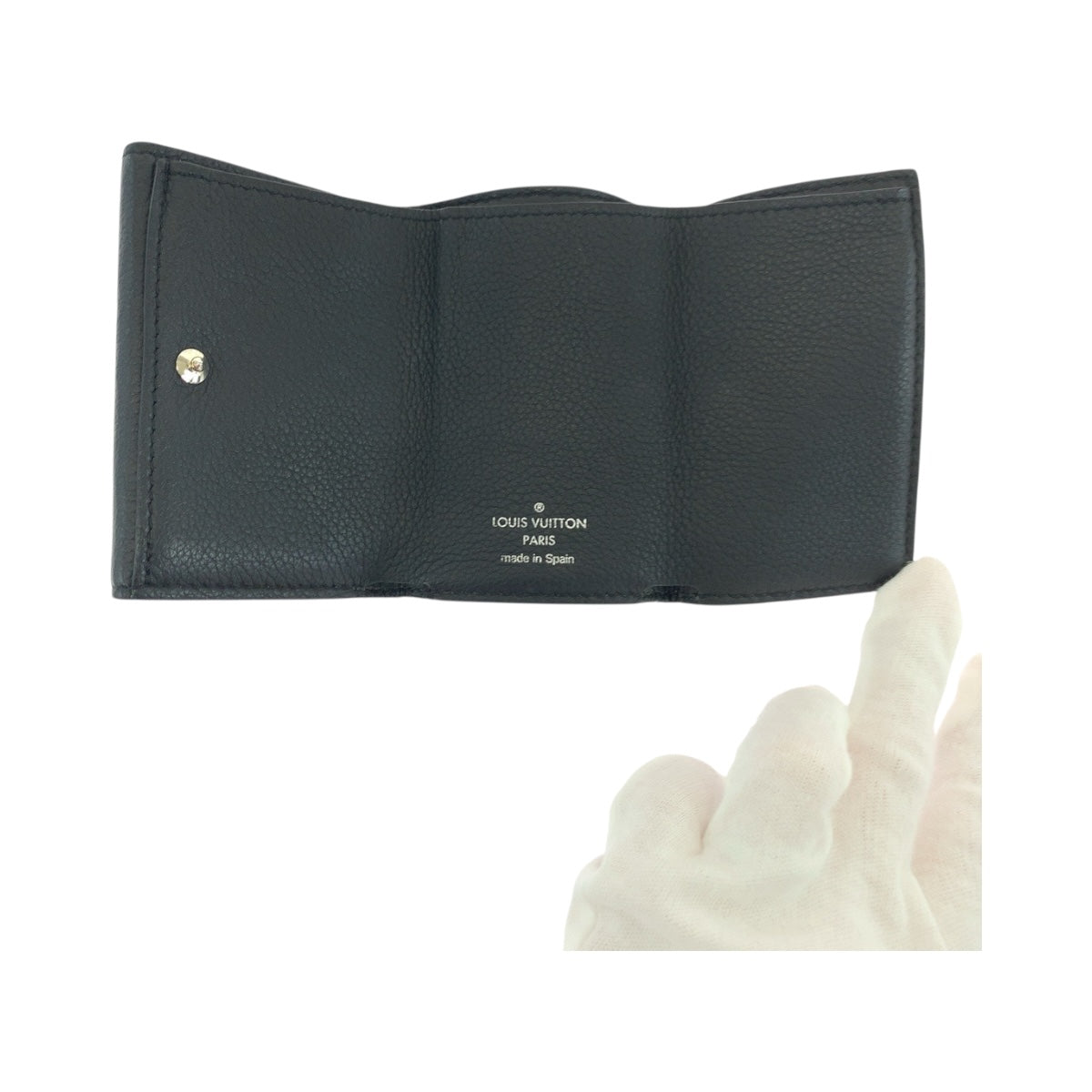 19689
LOUIS VUITTON ルイヴィトン ポルトフォイユ ロックミニ ブラック 黒 シルバー金具 レザー M63921 折財布 コンパクトウォレット レディース ABP36