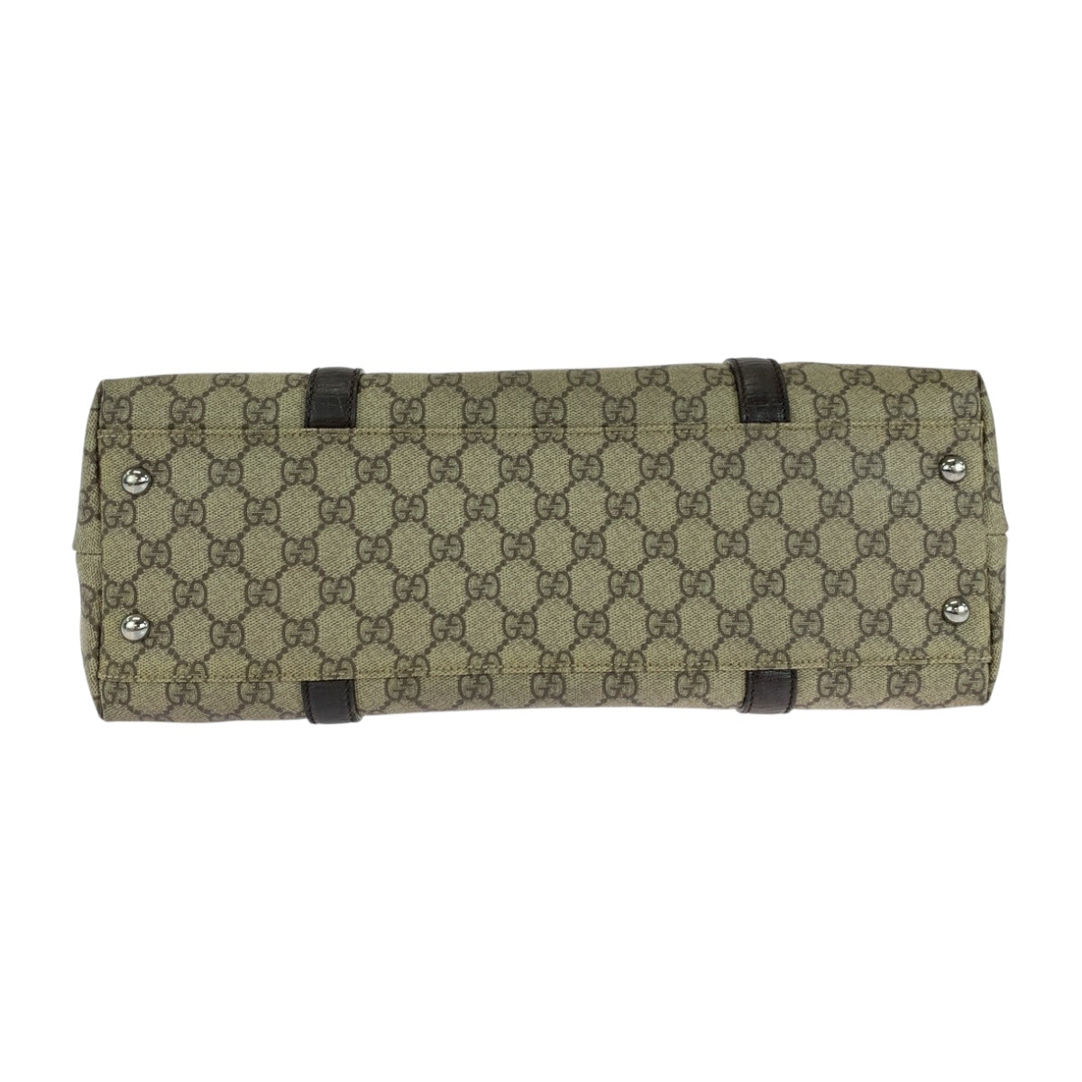 19741
GUCCI グッチ ベージュ ブラウン シルバー金具 GGスプリームキャンバス 114595 トートバッグ ショルダーバッグ レディース AB29