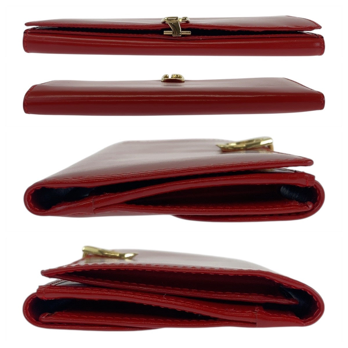 19791
GUCCI グッチ レッド ゴールド金具 レザー 035 3231 1840 0 長財布 ロングウォレット レディース A