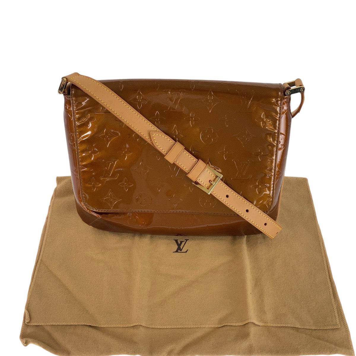 19801
LOUIS VUITTON Louis Vuitton Vernis Thompson Street Bronze Brown Gold Hardware Enamel / Leather M91124 Shoulder Bag Messenger Bag Ladies ABP42