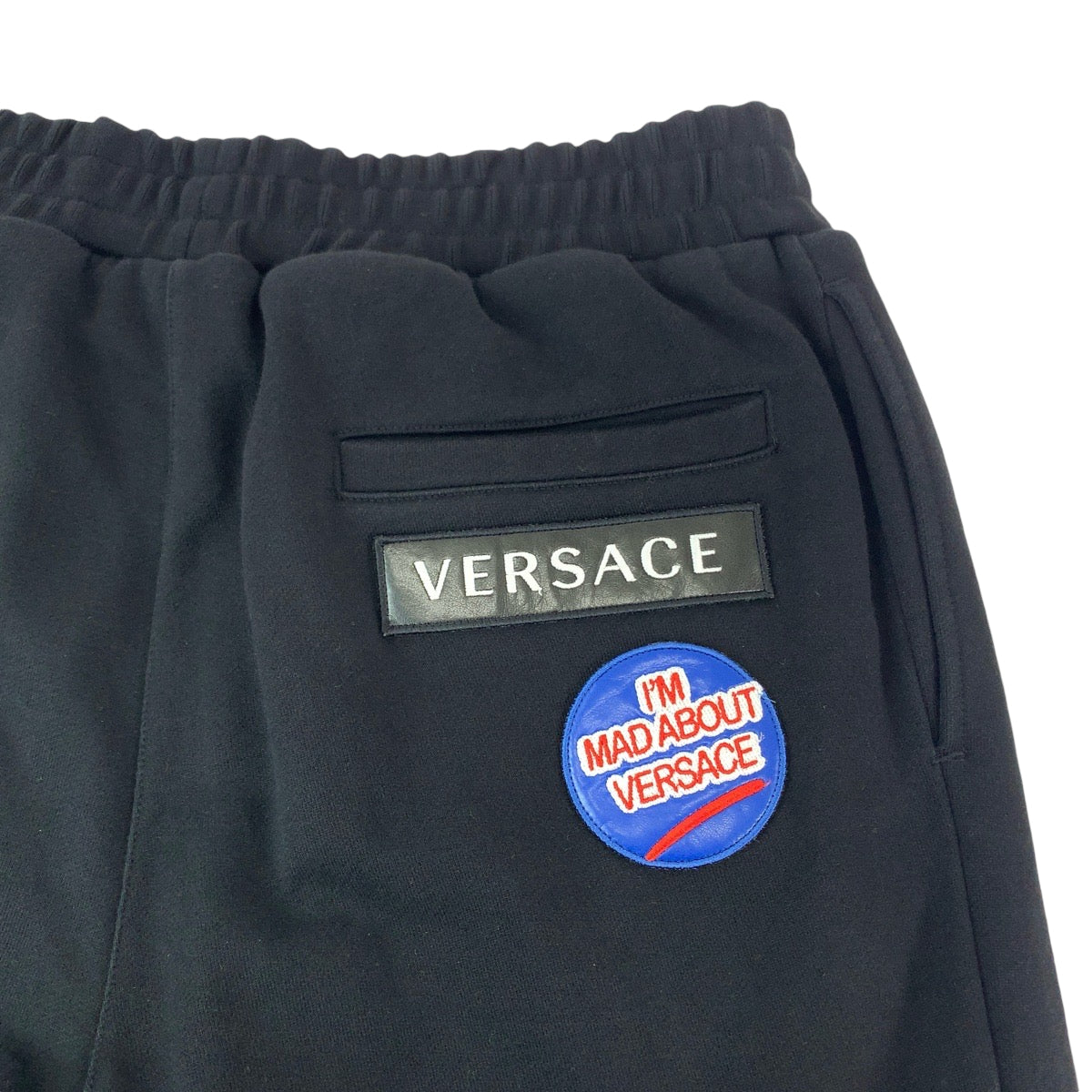 19803
VERSACE ヴェルサーチ マルチカラーパッチ パーカー サイズM パンツ サイズS ブラック 黒 マルチカラー コットン セットアップ 上下セット スウェット パーカー フーディ パンツ メンズ ABP