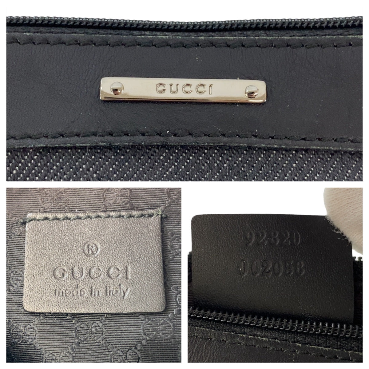 19864
GUCCI グッチ シェリーライン ブラック シルバー金具 キャンバス / レザー 92320 ハンドバッグ アクセサリーポーチ レディース A