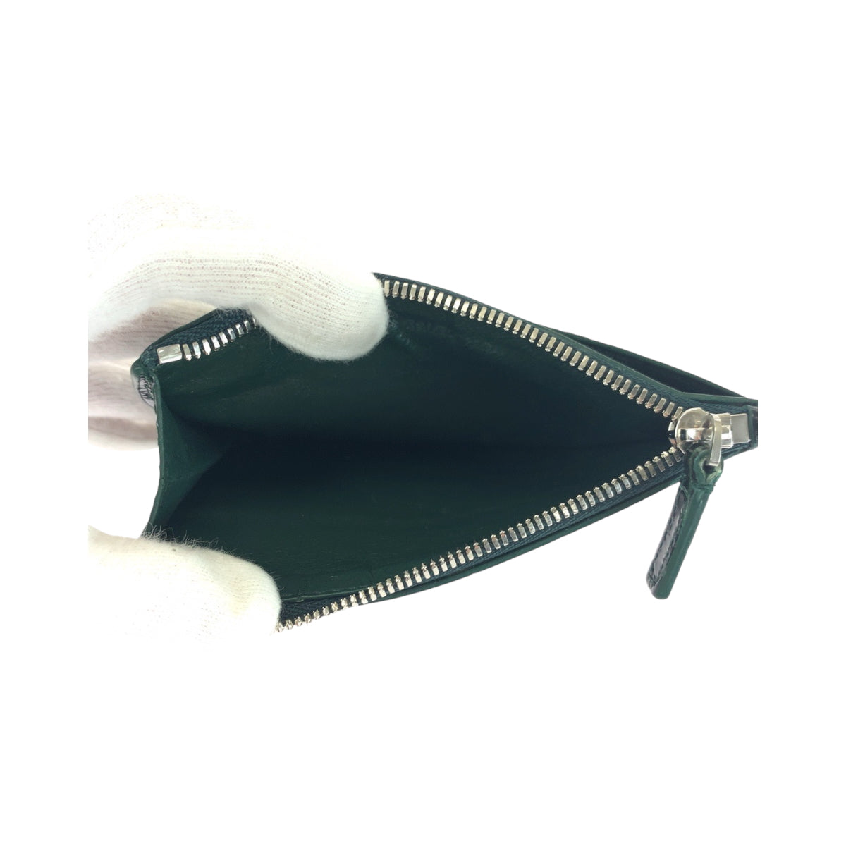 19955
BALENCIAGA バレンシアガ クロコ型押し ブラック 黒 グリーン シルバー金具 レザー 640535 コンパクトウォレット フラグメントケース メンズ ABP
