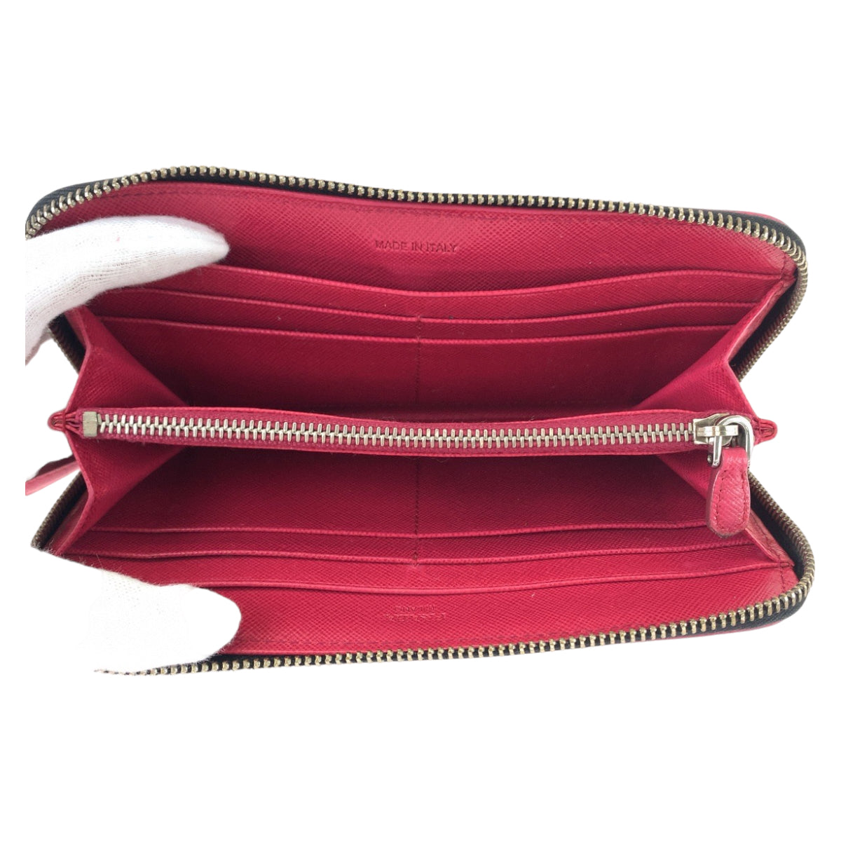 20006
PRADA プラダ テスート ブラック ピンク シルバー金具 ナイロン 長財布 ラウンドジップ レディース ABP24