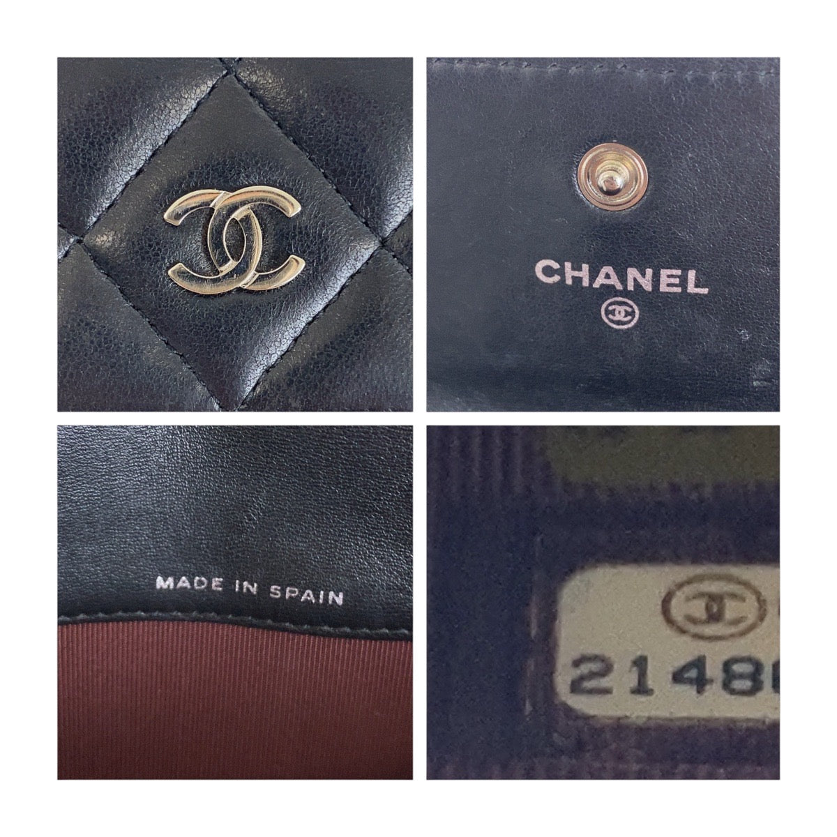 20025
CHANEL Matelassé Coco Mark Black Silver Hardware Lambskin Long Wallet Ladies ABP62