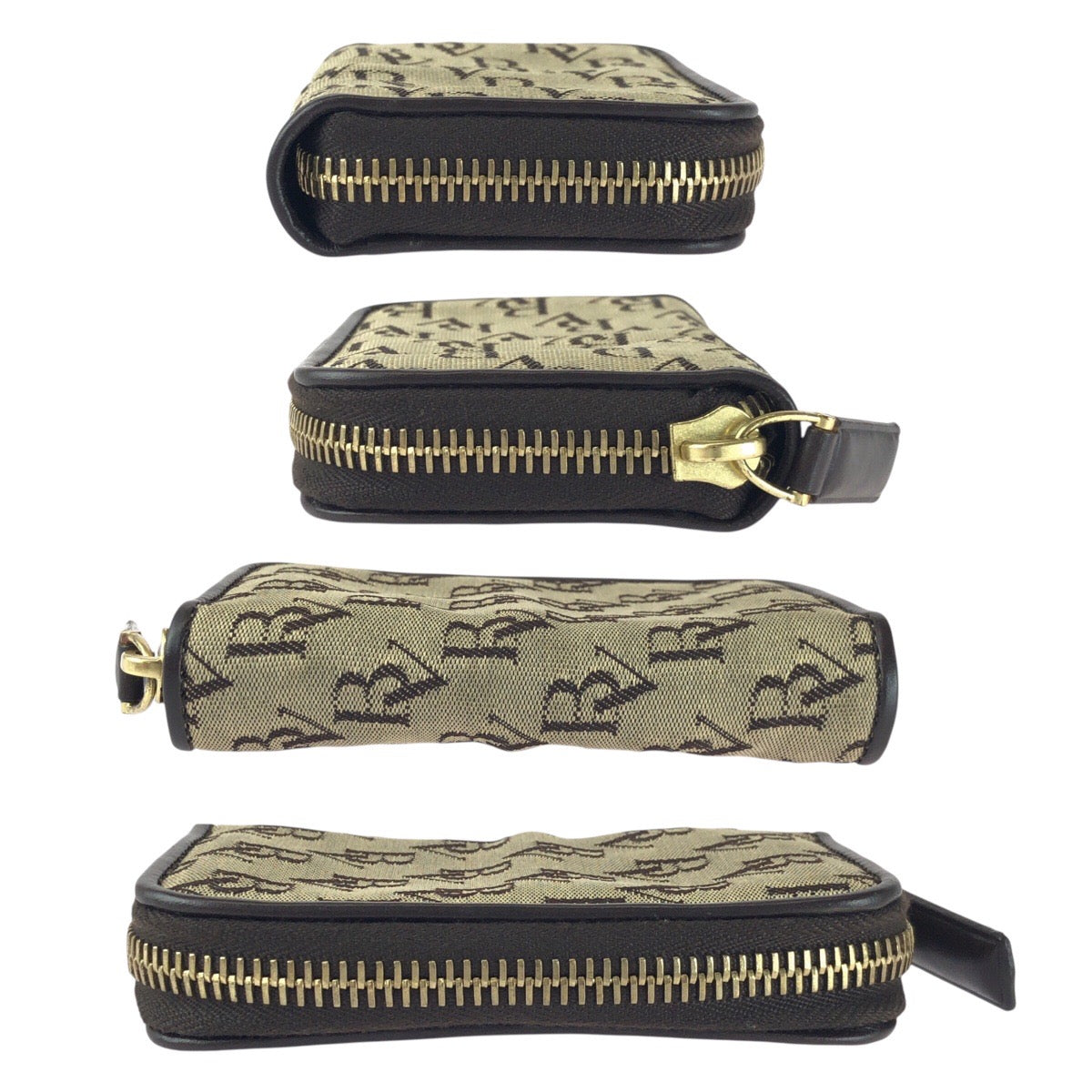 20046
BOTTEGAVENETA ボッテガヴェネタ ヴィンテージ ベージュ ブラウン ゴールド金具 キャンバス A25183 カードケース レディース AB3