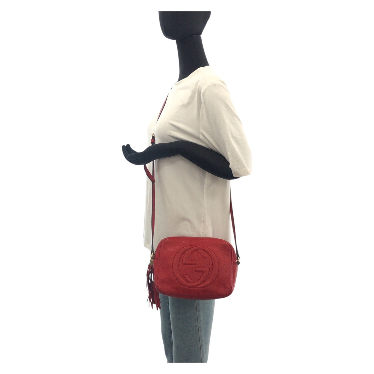 20048
GUCCI グッチ ソーホー タッセル レッド ゴールド金具 レザー 308364 ショルダーバッグ ポシェット レディース ABP66