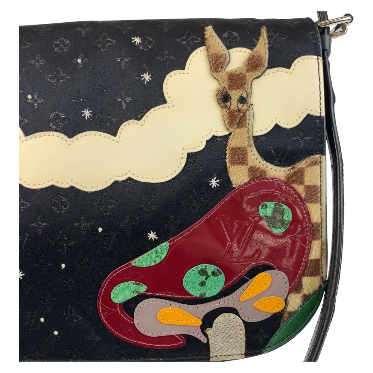 20060
LOUIS VUITTON ルイヴィトン ミニモノグラム コント ドゥ フェ ミュゼット ブラック 黒 シルバー金具 サテン / ハラコ / レザー M92273 ショルダーバッグ レディース A70