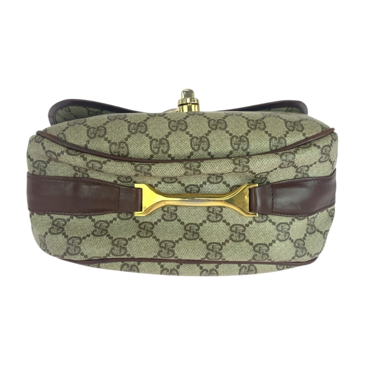 20105
GUCCI グッチ ヴィンテージ オールドグッチ ベージュ ブラウン ゴールド金具 GGスプリームキャンバス 斜め掛け ショルダーバッグ レディース AB42