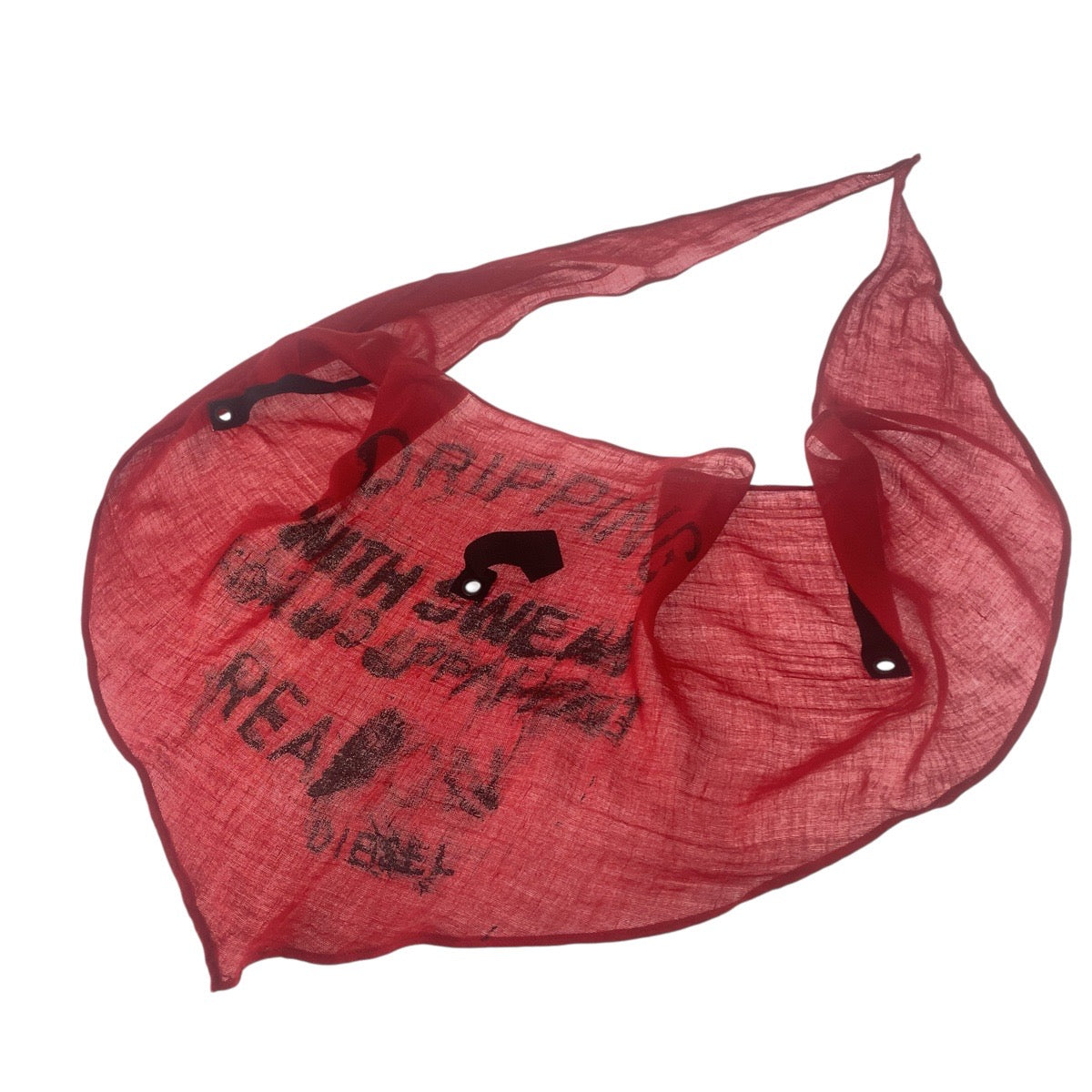 20199
DIESEL ディーゼル レッド ブラック リネン / レーヨン スカーフ ストール ショール マスク メンズ ABP5