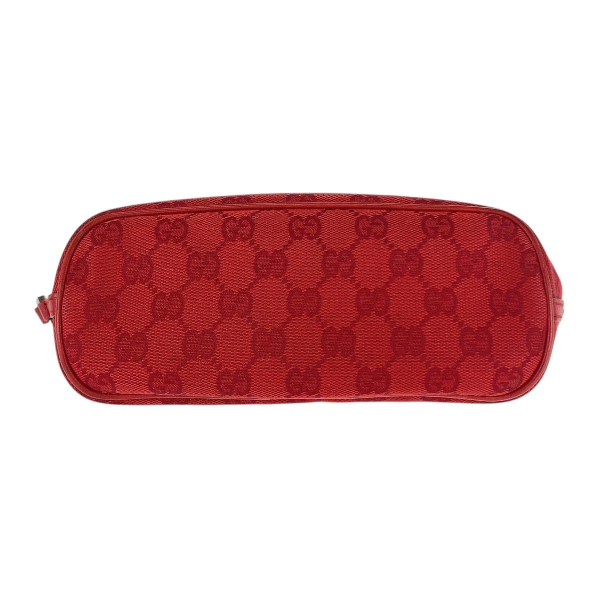20244
GUCCI Red Silver Hardware GG Canvas 039 1108 Handbag Accessory Pouch Ladies ABP32