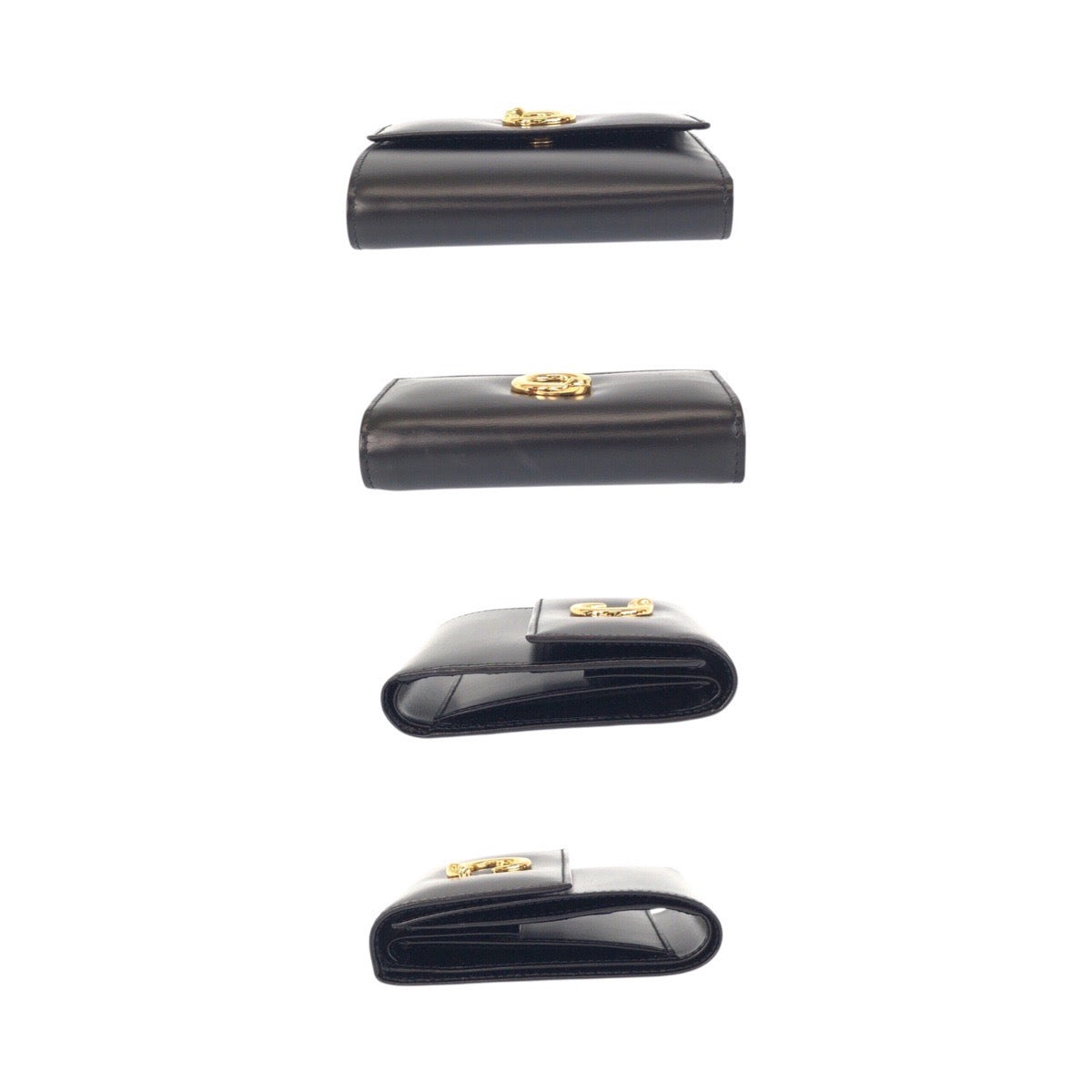 20253
CARTIER カルティエ パンテール パンサー ブラック 黒 ゴールド 金具 カーフ 三つ折り財布 折財布 コンパクトウォレット レディース SA35