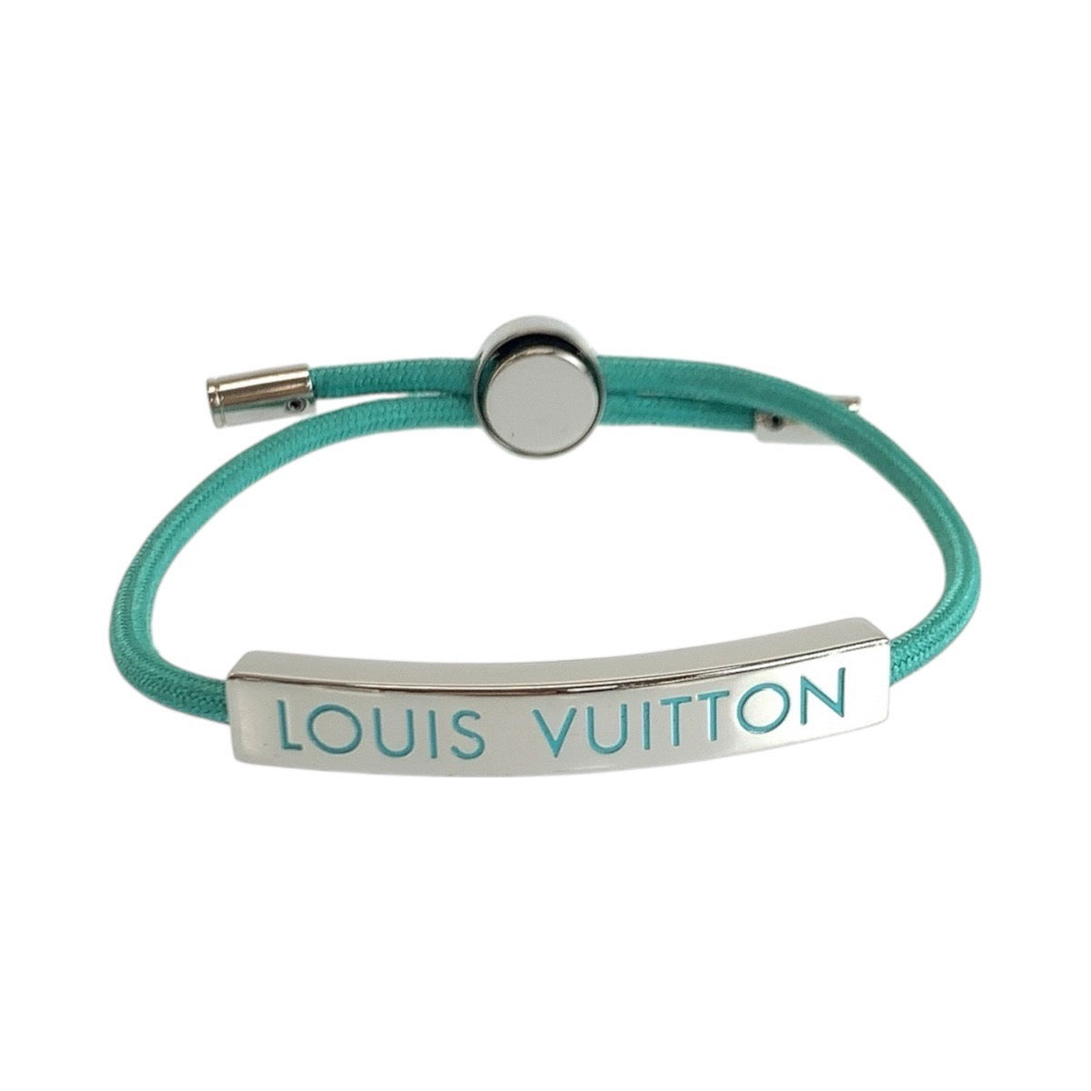 20319
LOUIS VUITTON ルイヴィトン ブラスレ LVスペース 男女兼用 グリーン シルバー金具 メタル M01127 ブレスレット バングル メンズ A19