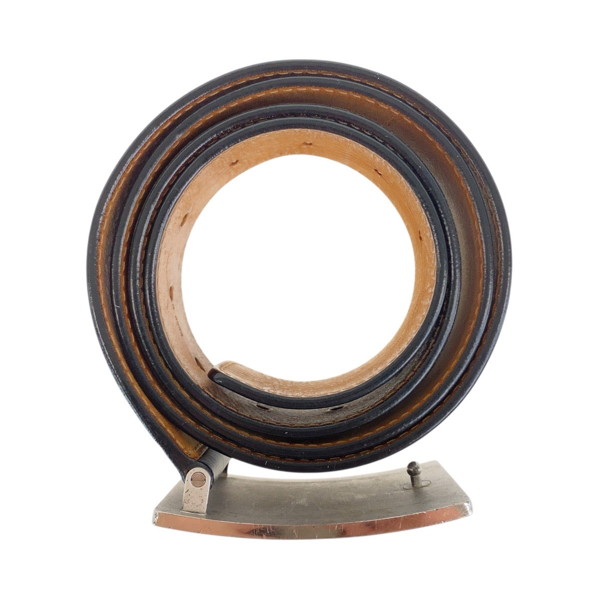 20321
LOUIS VUITTON ルイヴィトン サンチュール ジーンズベルト 110cm/44インチ ブラック 黒 シルバー金具 レザー / メタル M6812 ベルト メンズ AB25