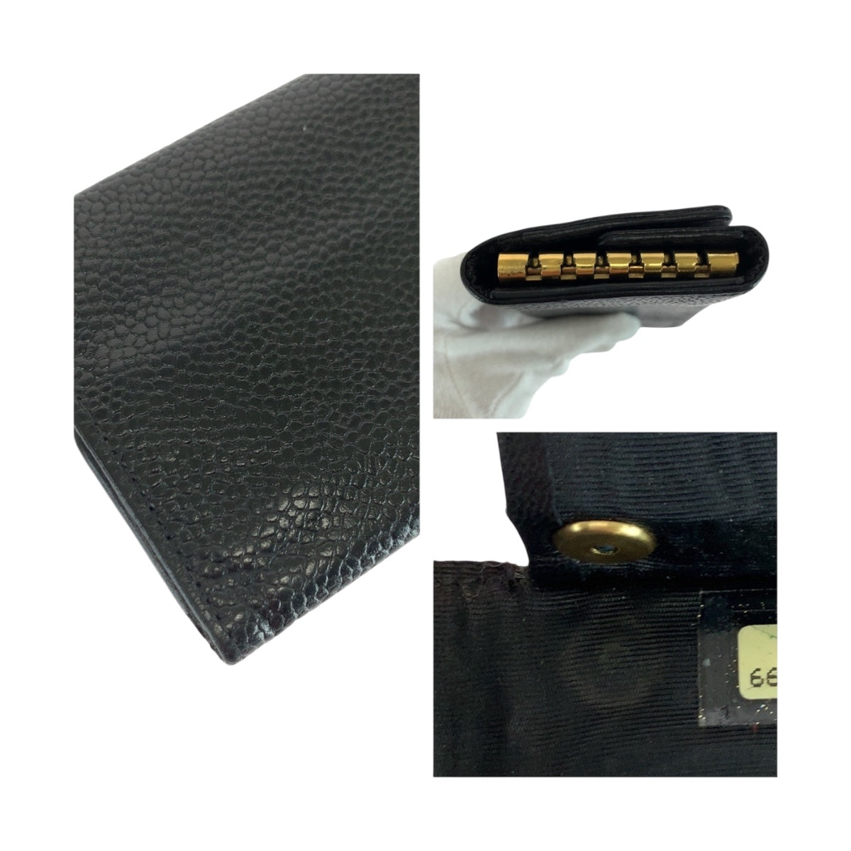 20325
CHANEL シャネル ヴィンテージ ココマーク ブラック 黒 ゴールド金具 レザー キーケース 6連 レディース ABP21