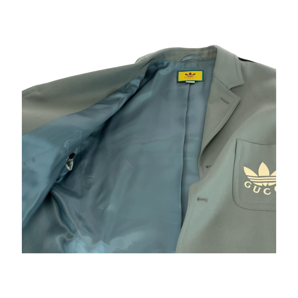 20326
GUCCI グッチ アディダスコラボ サイズ50 グレー ホワイト ウール 721097 テーラードジャケット ジャケット メンズ SA110