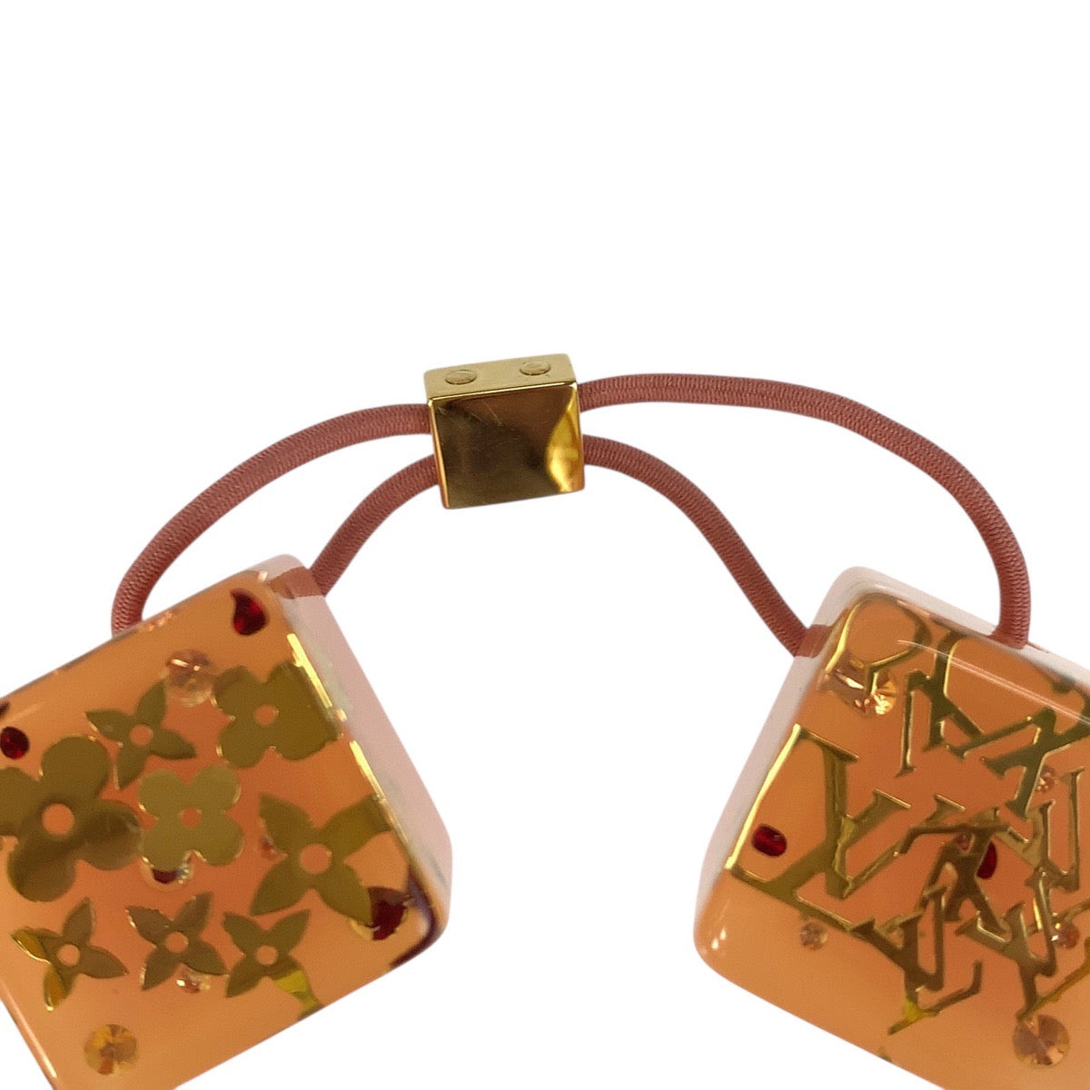 20372
LOUIS VUITTON ルイヴィトン モノグラム アンクルージョン ヘアキューブ ピンク クリア ゴールド金具 プラスチック ヘアアクセサリー ヘアゴム レディース A7