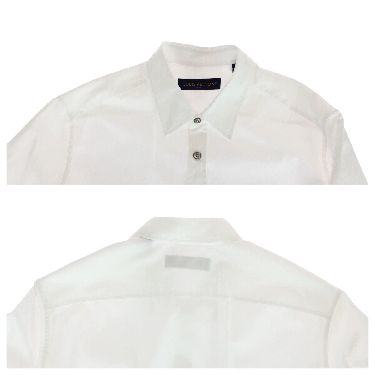 20436
LOUIS VUITTON LV Logo Embroidered White Cotton / Polyester RM242 Long Sleeve Shirt Men's A74