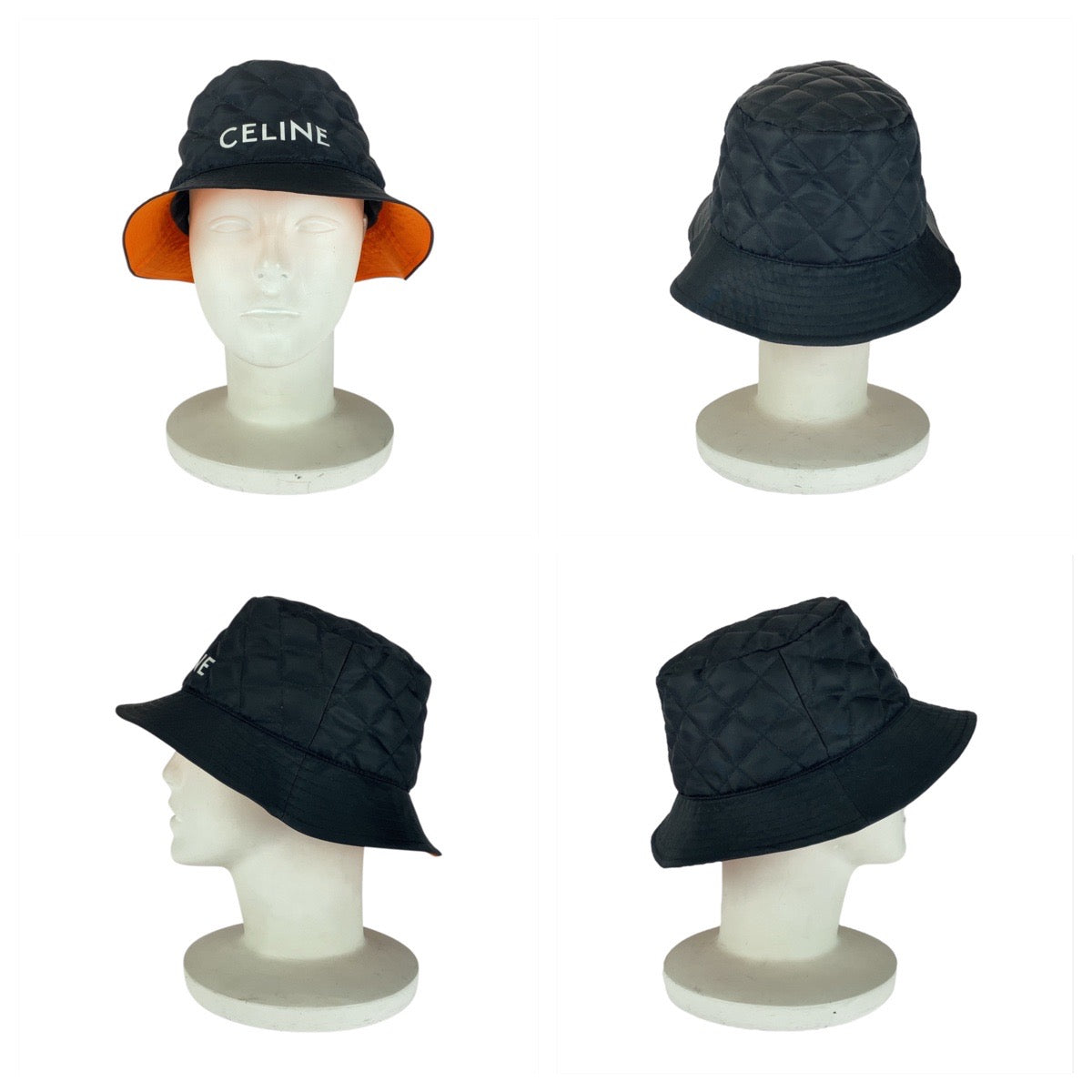 20555
CELINE セリーヌ キルティング ブラック 黒 ナイロン 2AUB0930C ハット バケットハット 男女兼用 レディース A35