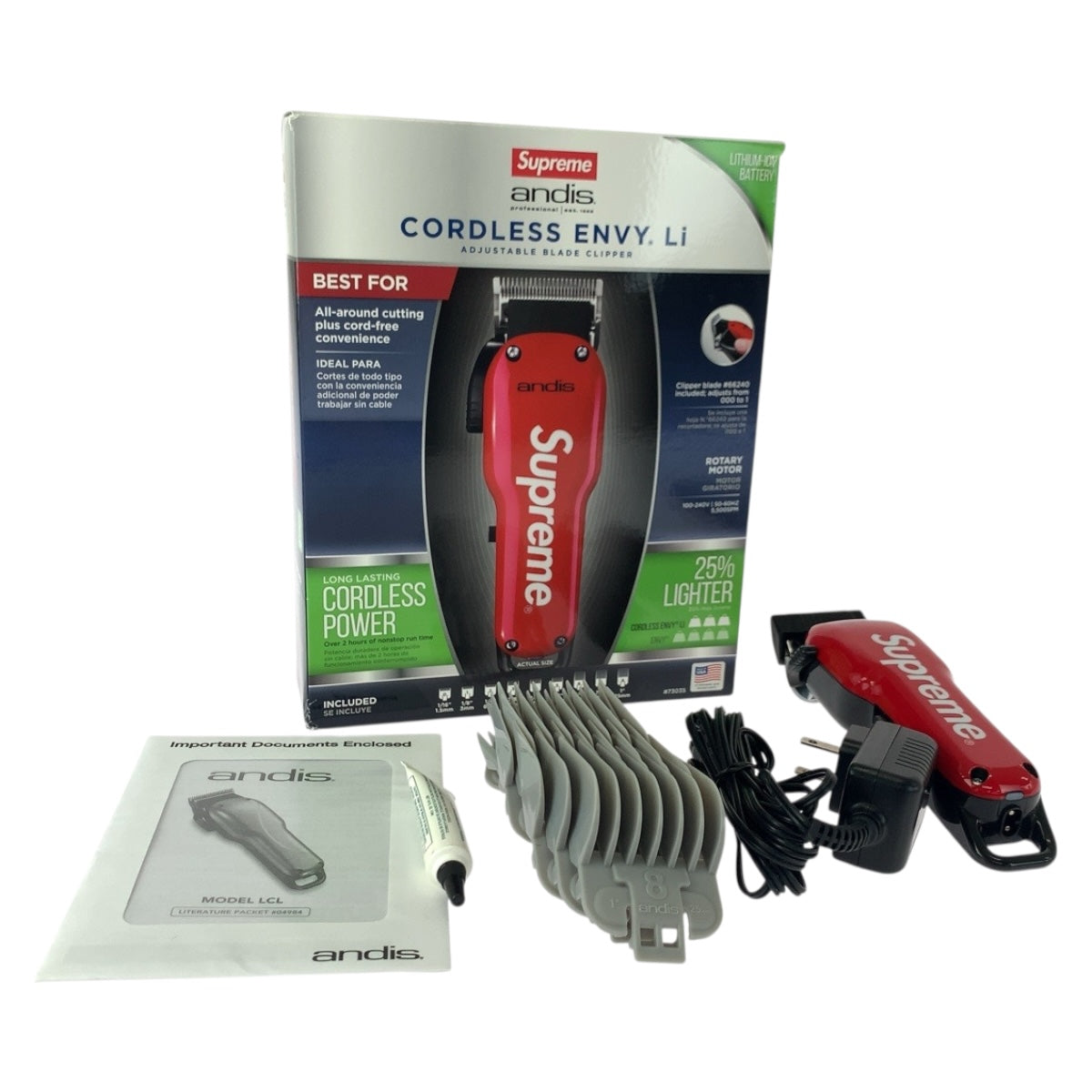 20637
Supreme シュプリーム 17AW Andis Envy Li Adjustable Blade Clipper レッド ホワイト プラスチック バリカン メンズ N130