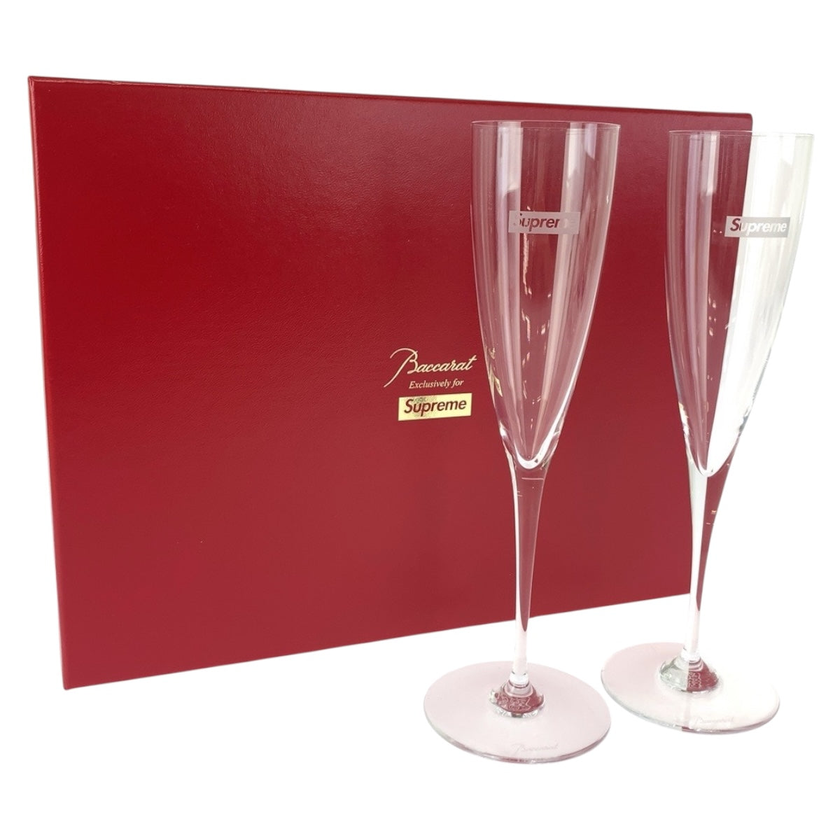 20651
Supreme 19AW Baccarat Dom Perignon Flute Set Clear Glass Champagne Glasses Set of 2 Men's N56