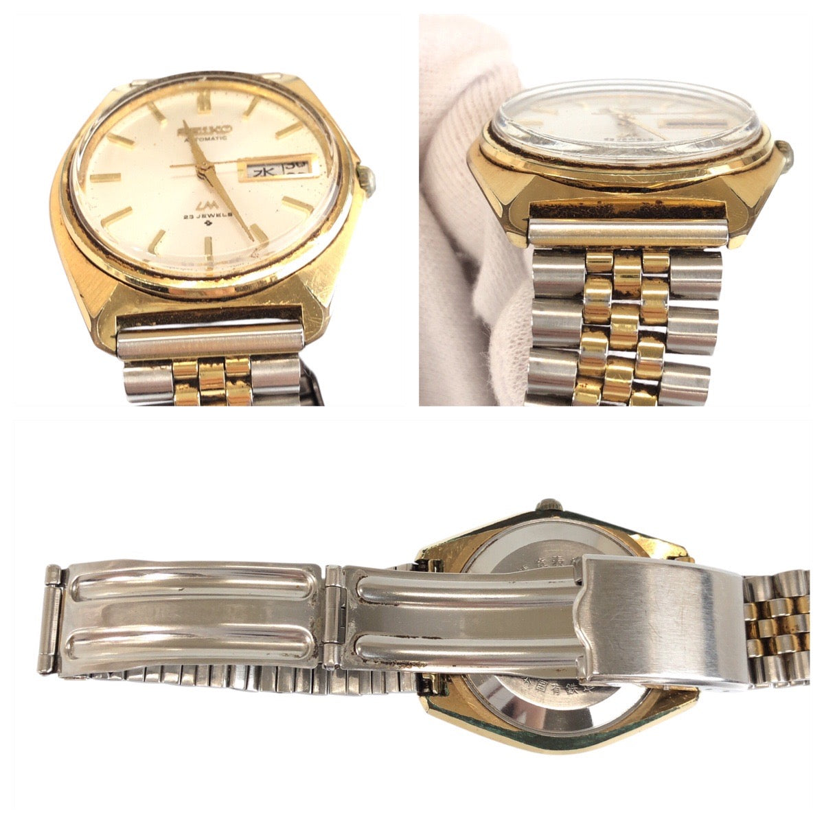 20676
SEIKO セイコー LM ロードマチック シルバー ゴールド ステンレス 5606-7000 腕時計 男女兼用 自動巻き シルバー文字盤 メンズ BC3