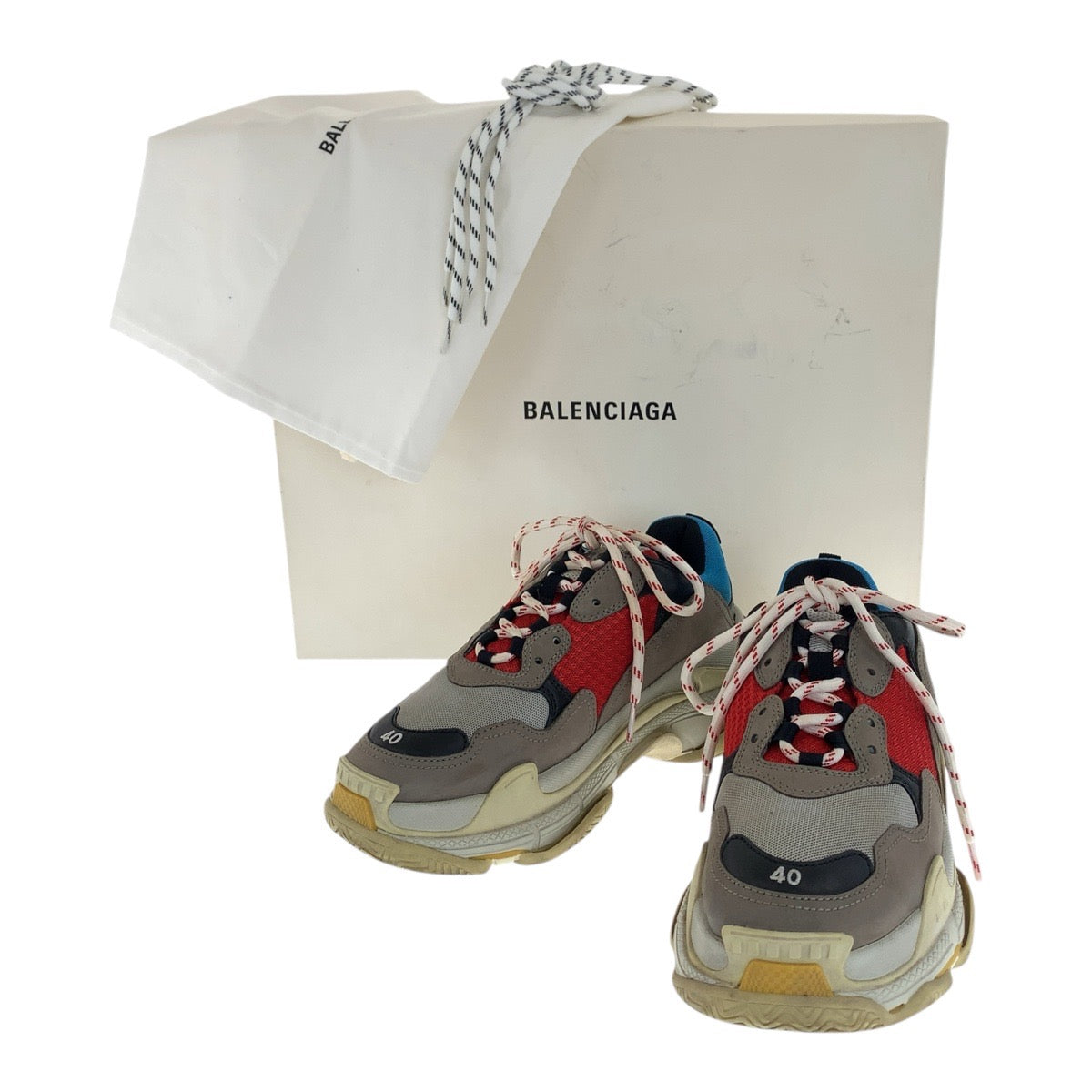 20747
BALENCIAGA バレンシアガ TRIPLE S サイズ40 グレー マルチカラー キャンバス / レザー 533883 スニーカー メンズ AB21