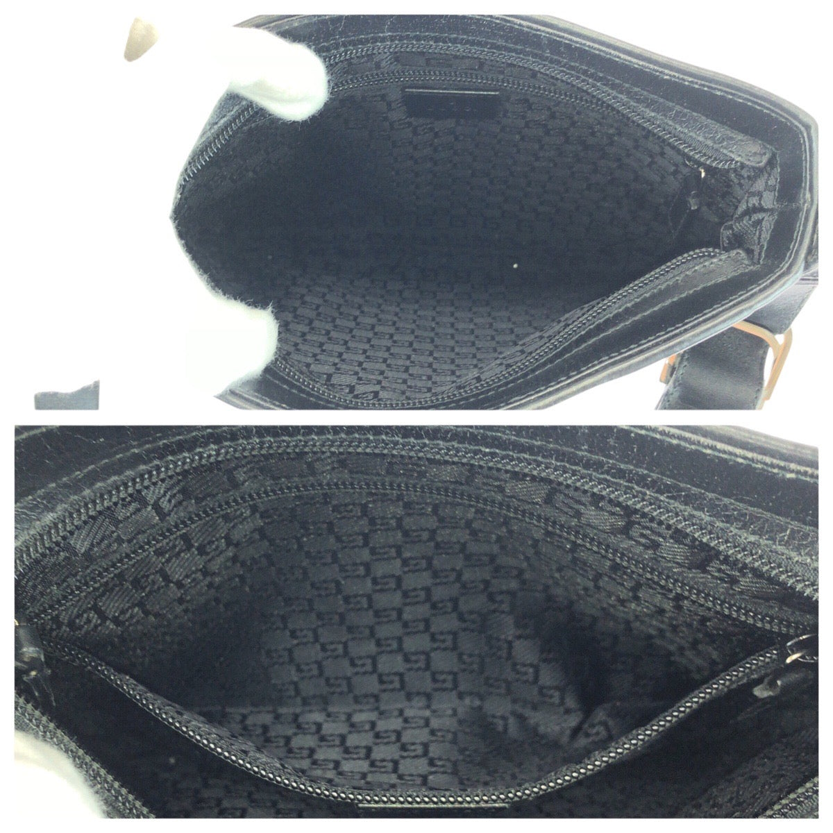 20800
GUCCI グッチ ブラック 黒 シルバー金具 キャンバス / レザー 019 0422 ショルダーバッグ ポシェット レディース A42