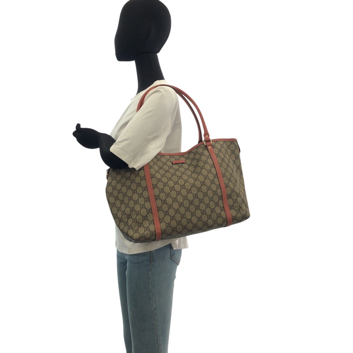20806
GUCCI グッチ ピンク グレー ゴールド金具 GGスプリームキャンバス / レザー 197953 トートバッグ ショルダーバッグ レディース ABP44