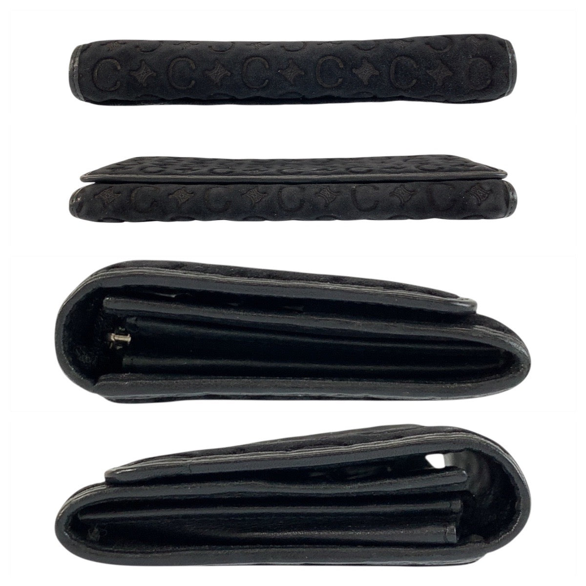 20836
CELINE セリーヌ Cマカダム柄 ブラック 黒 シルバー金具 スウェード YS 00/44 長財布 ロングウォレット レディース ABP14