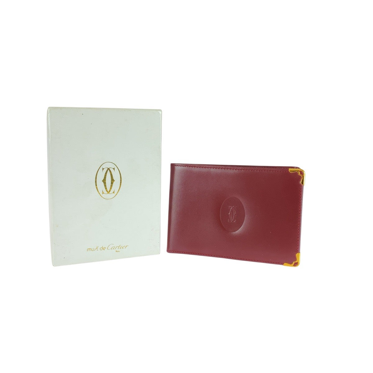 20873
CARTIER カルティエ マストライン ワインレッド ボルドー ゴールド金具 レザー 札入れ 折り財布 コンパクトウォレット レディース A14
