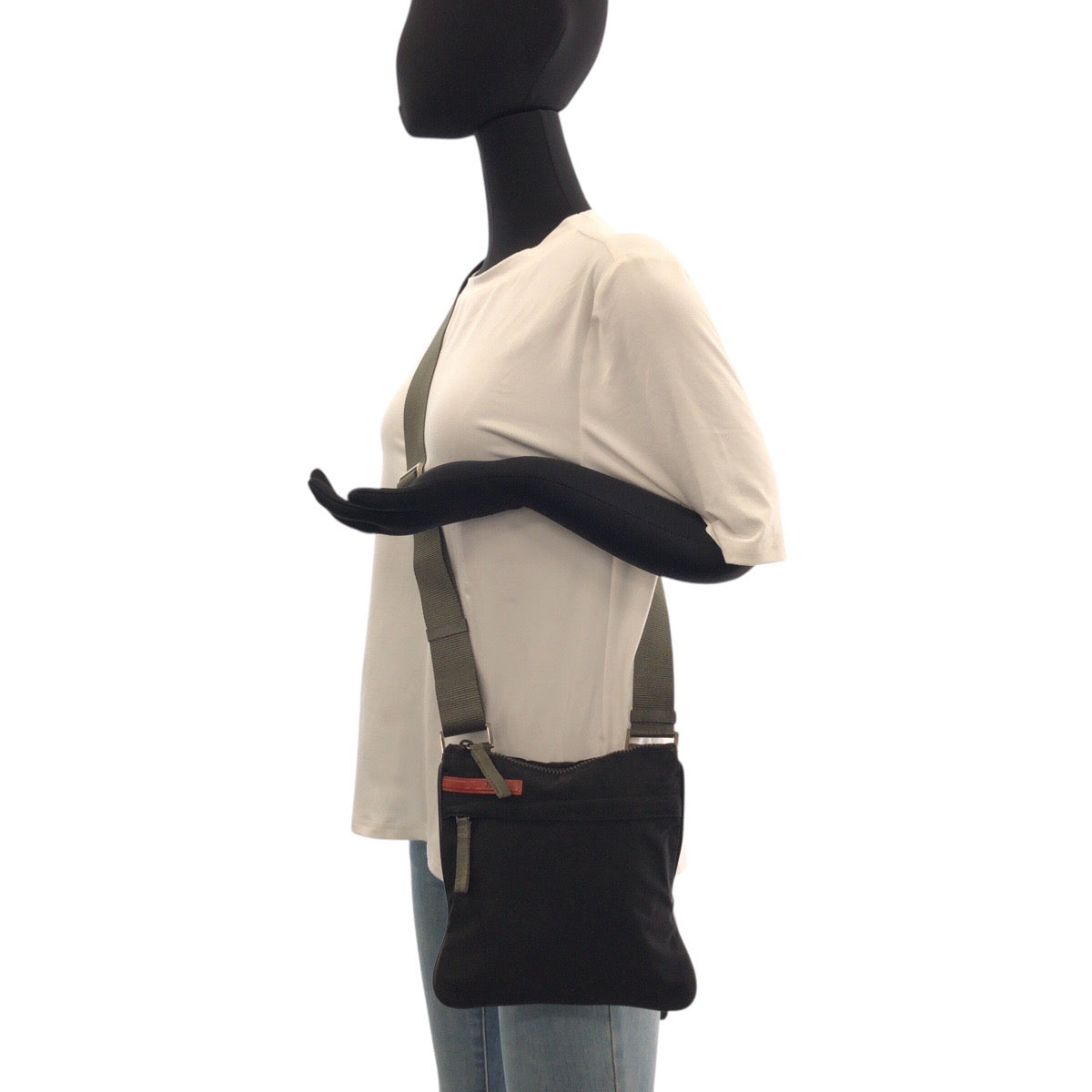 20887
PRADA SPORTS プラダスポーツ ブラック 黒 シルバー金具 ナイロン ショルダーバッグ ポシェット レディース ABP30