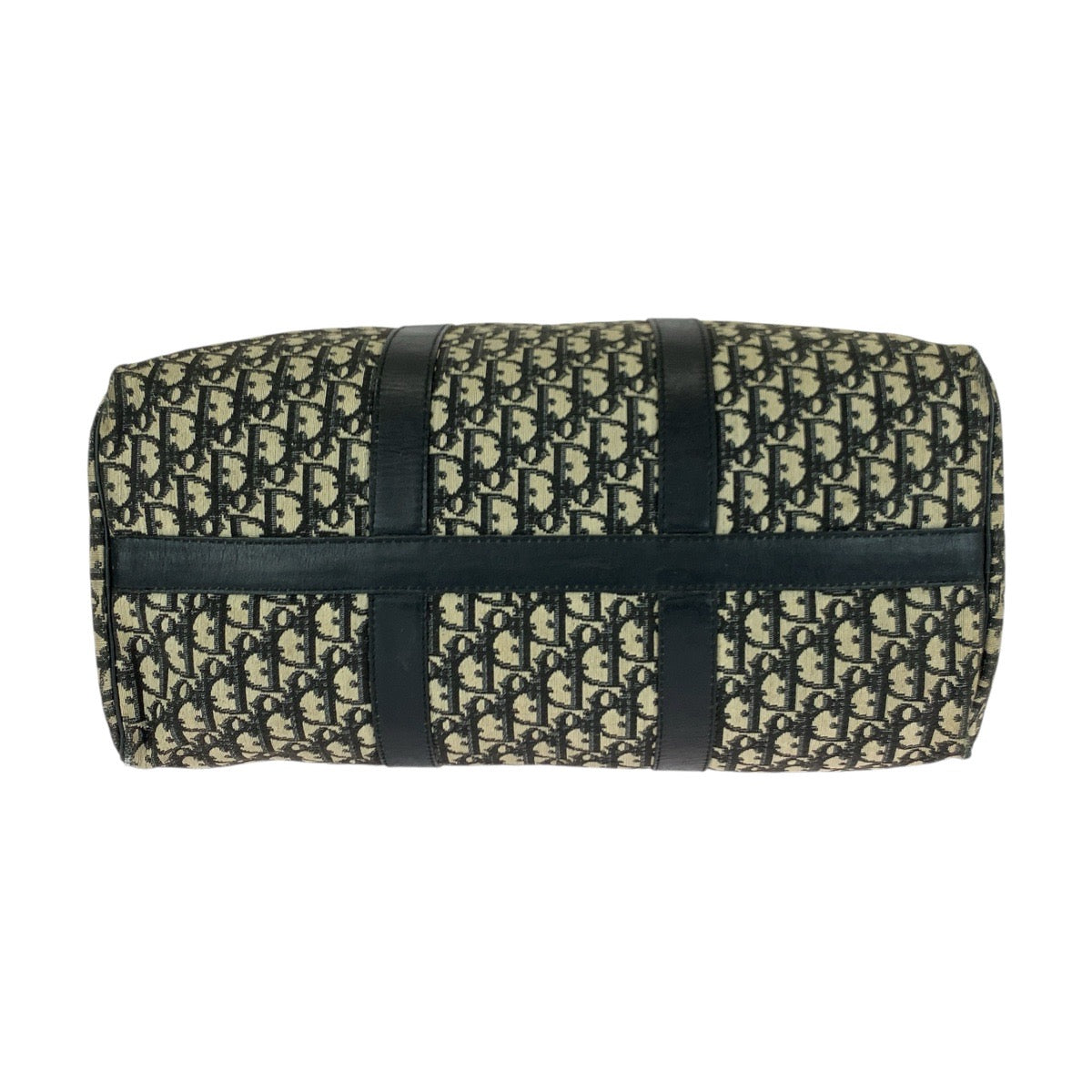 20953
Dior Vintage Trotter Black Beige Gold Hardware Canvas / Leather Boston Bag Ladies AB42