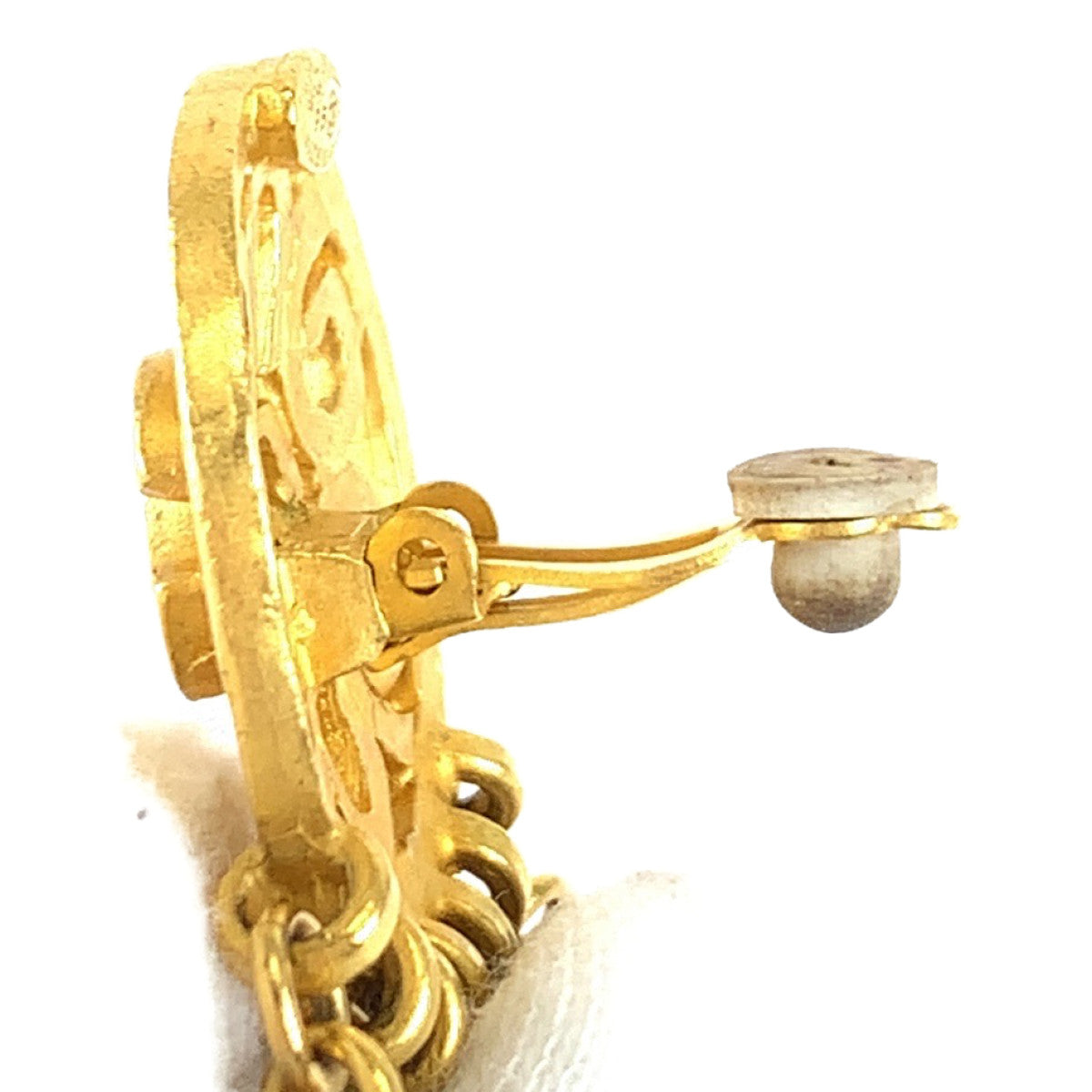 21052
CHANEL シャネル ヴィンテージ ココマーク ストーン ゴールド レッド ブルー メッキ イヤリング スイングイヤリング レディース A