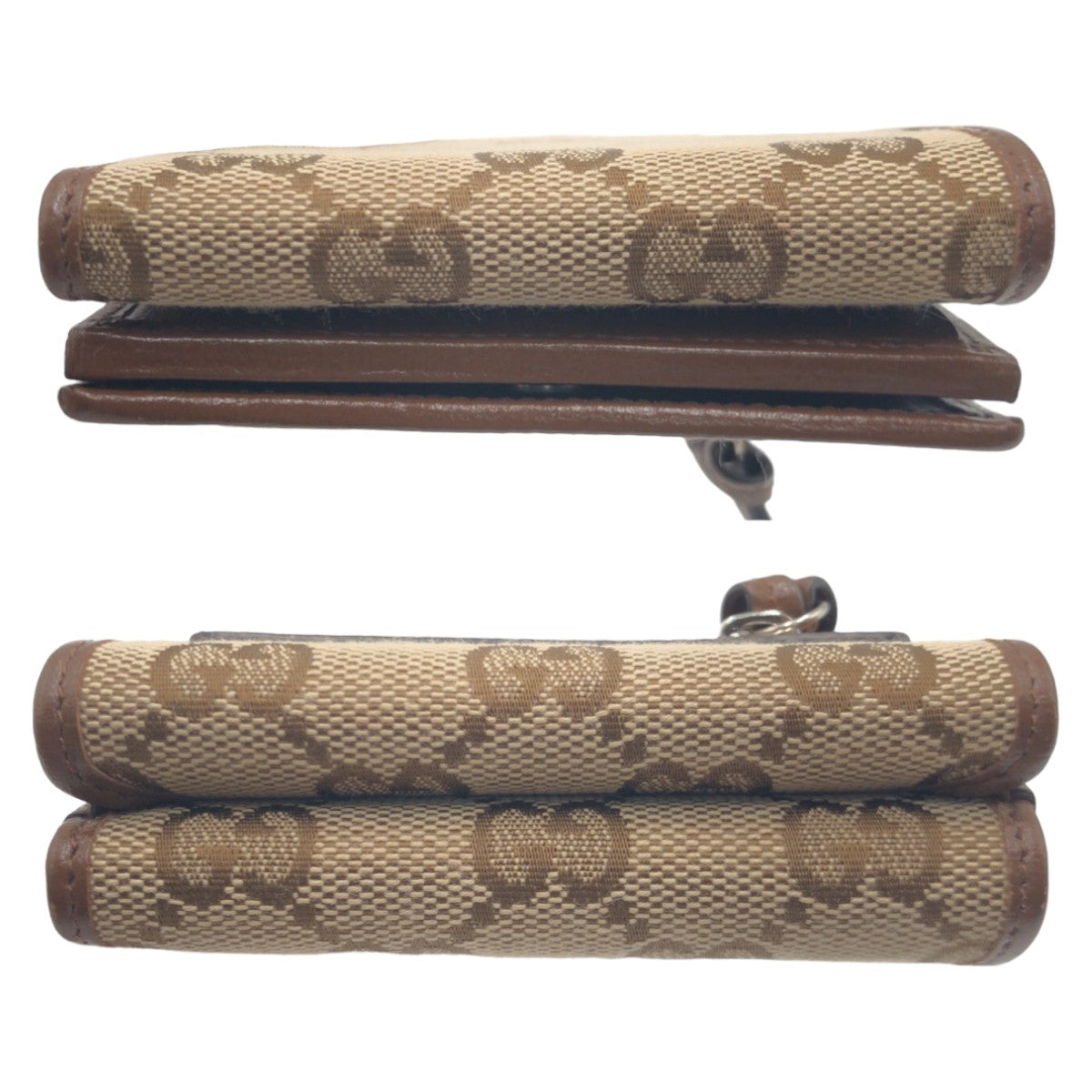 21107
GUCCI グッチ バレンシアガ コラボ ザ ハッカープロジェクト ブラウン 茶 シルバー金具 GGキャンバス 折財布 コンパクトウォレット レディース A44