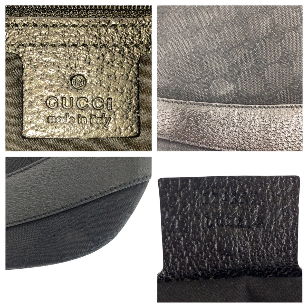21143
GUCCI グッチ ホーボー ブラック 黒 シルバー金具 GGキャンバス / レザー 124357 ショルダーバッグ ハンドバッグ レディース ABP42
