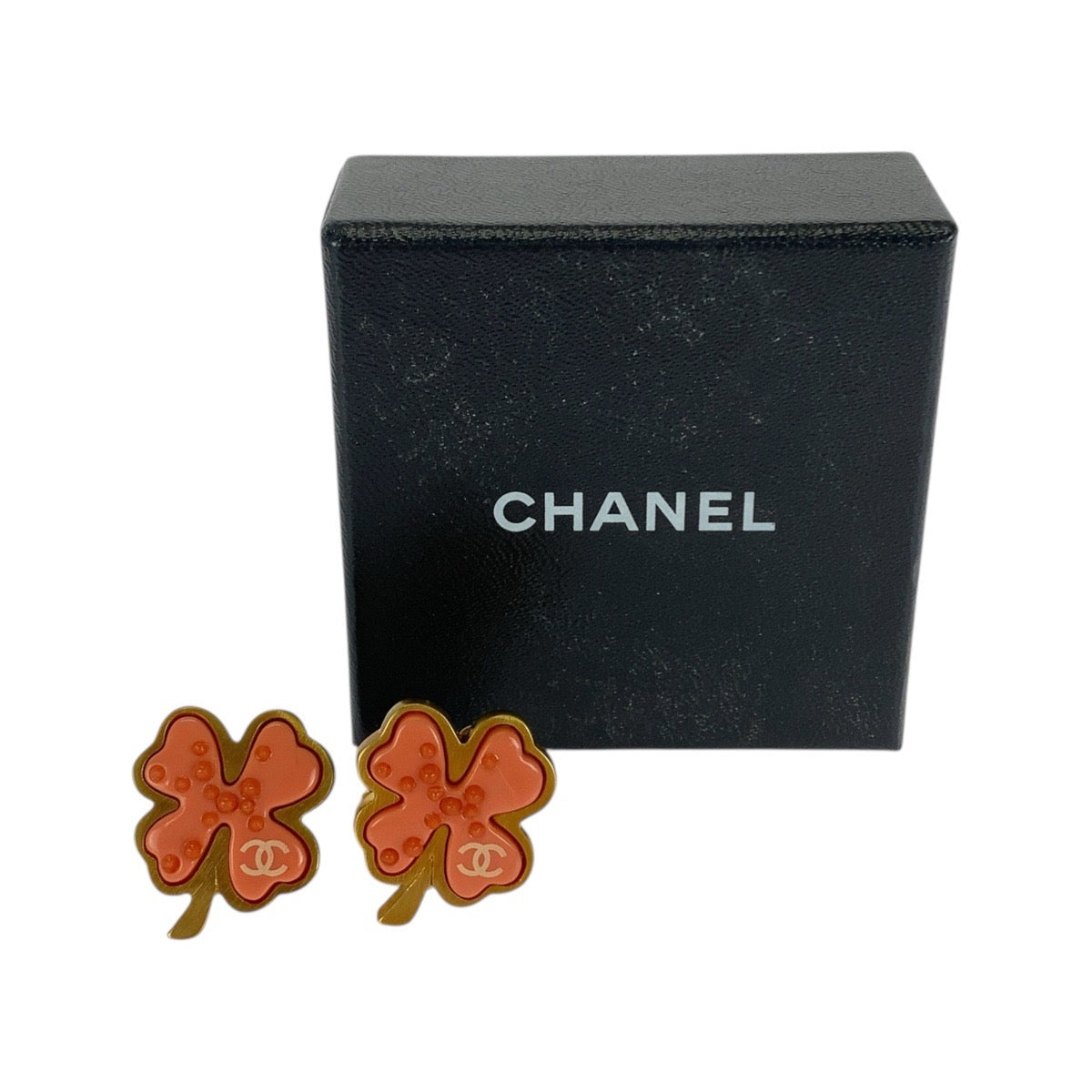 21157
CHANEL Clover CC Mark Gold Pink Plated Earrings Ladies A40
