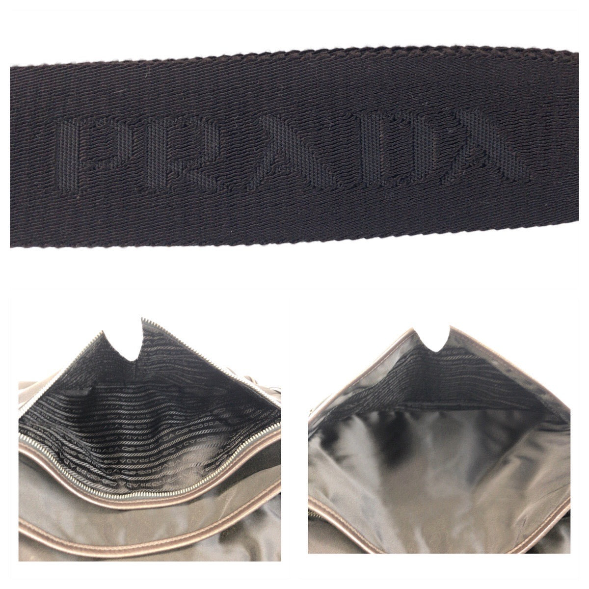 21169
PRADA プラダ テスート 三角ロゴプレート ブラック 黒 シルバー金具 ナイロン ショルダーバッグ メッセンジャーバッグ レディース ABP40