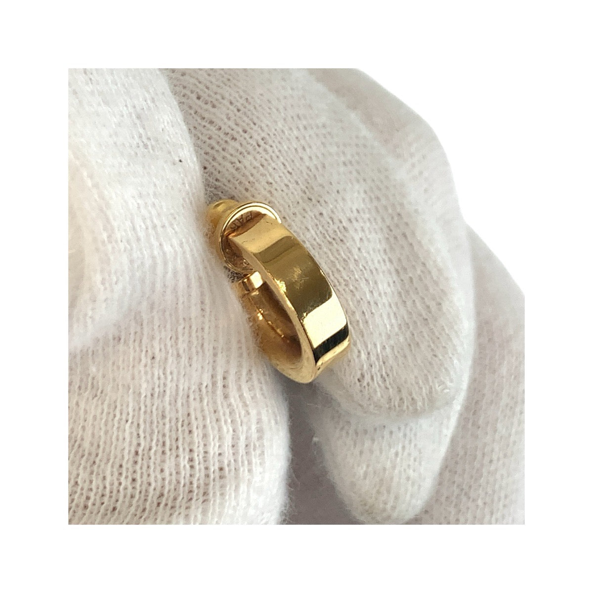 21195
HERMES エルメス オーケリー ゴールド ブルー メッキ / レザー ピアス Z刻印 レディース SA44