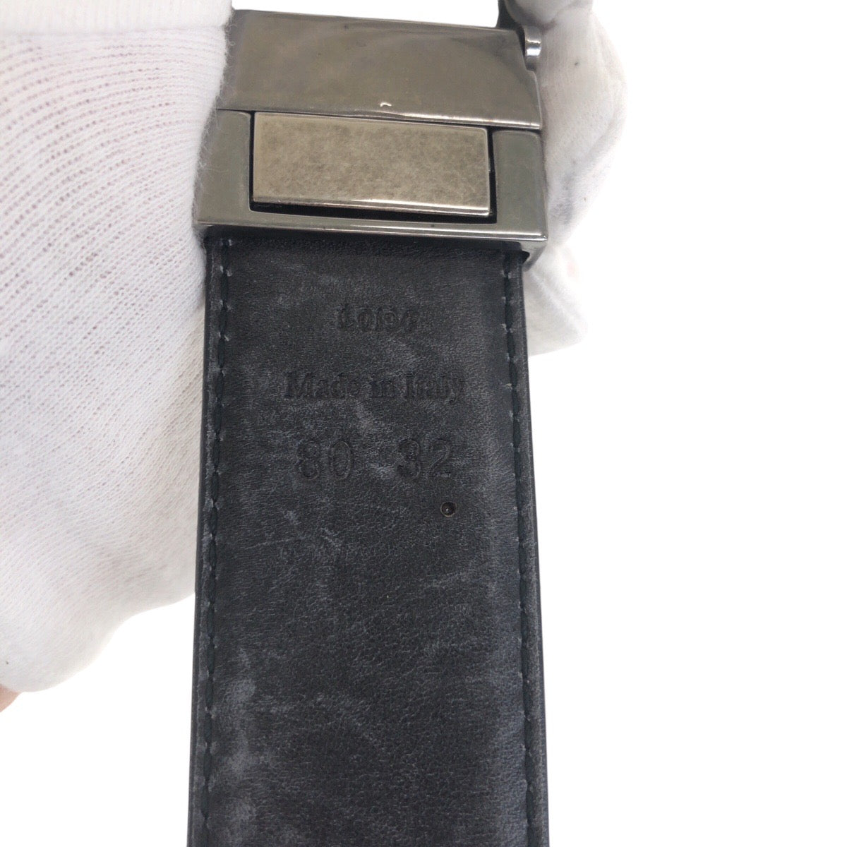 21201
Berluti Calligraphy Scritto 80cm/32 inch Gray Silver Hardware Leather Belt Unisex Men's A48