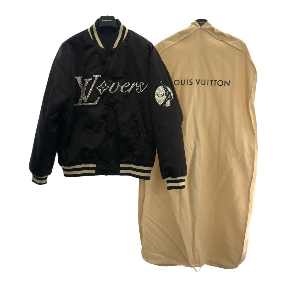 21220
LOUIS VUITTON ルイヴィトン エンブロイダードナイロンベースボールブルゾン サイズ54 ダークネイビー ナイロン / ポリエステル RM241 スタジャン メンズ ABP460