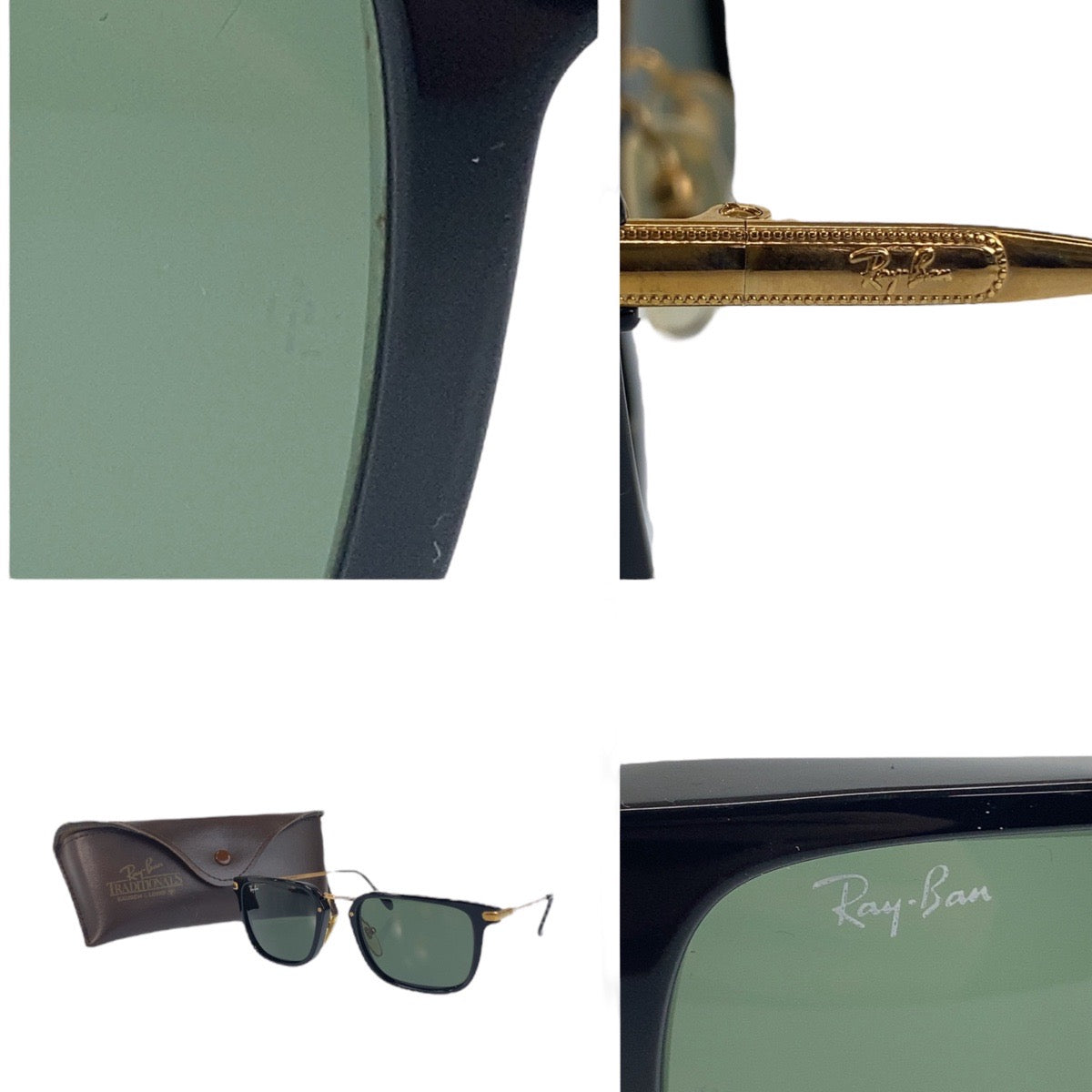21296
Ray-Ban レイバン Vintage Bausch & Lomb TRADITIONALS Black Gold-tone Hardware Plastic / Metal STYLE R CR001 54□19 Sunglasses Unisex Wellington Men's ABP14