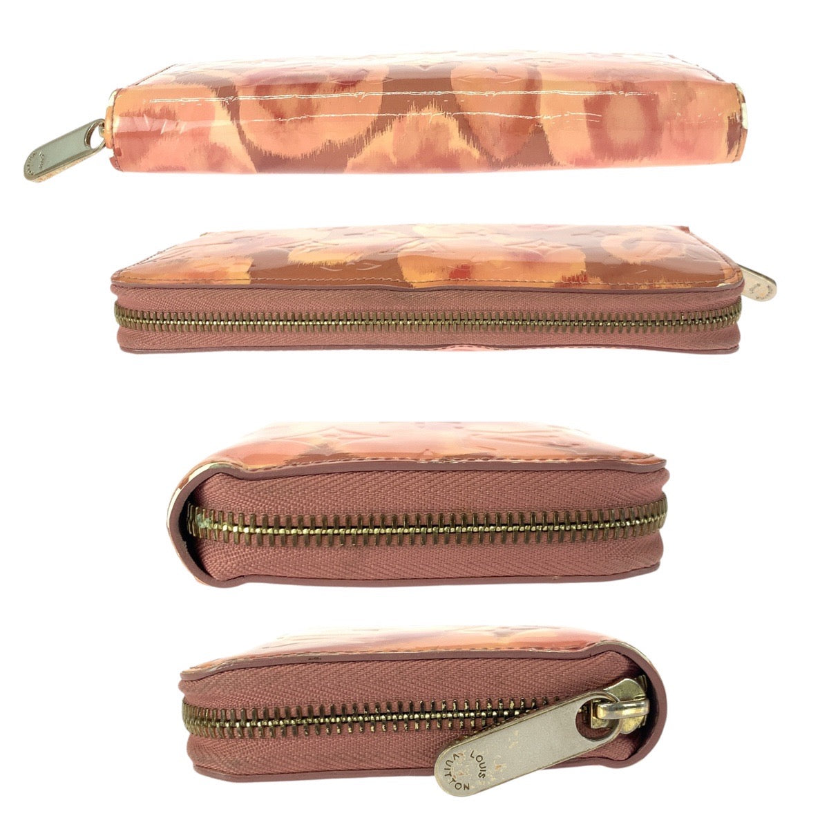 21307
LOUIS VUITTON ルイヴィトン イカットフラワー サーモンピンク ゴールド金具 ヴェルニ / パテントレザー M90020 長財布 ラウンドファスナー レディース AB18