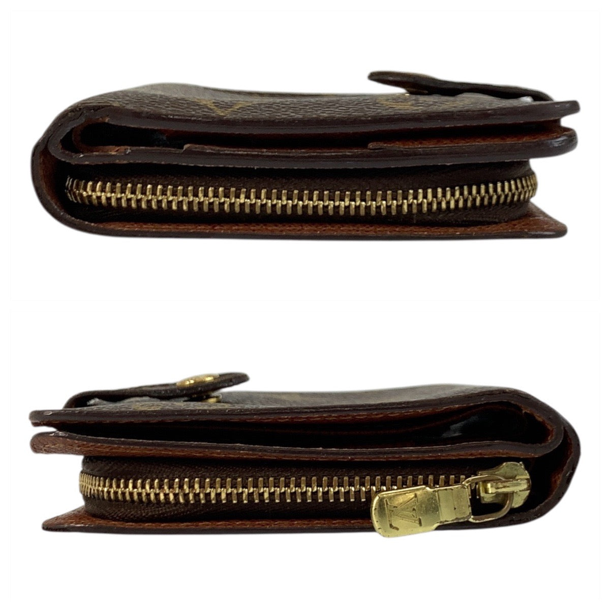 21334
LOUIS VUITTON ルイヴィトン モノグラム コンパクトジップ ブラウン ゴールド金具 PVC M61667 折り財布 コンパクトウォレット レディース AB11