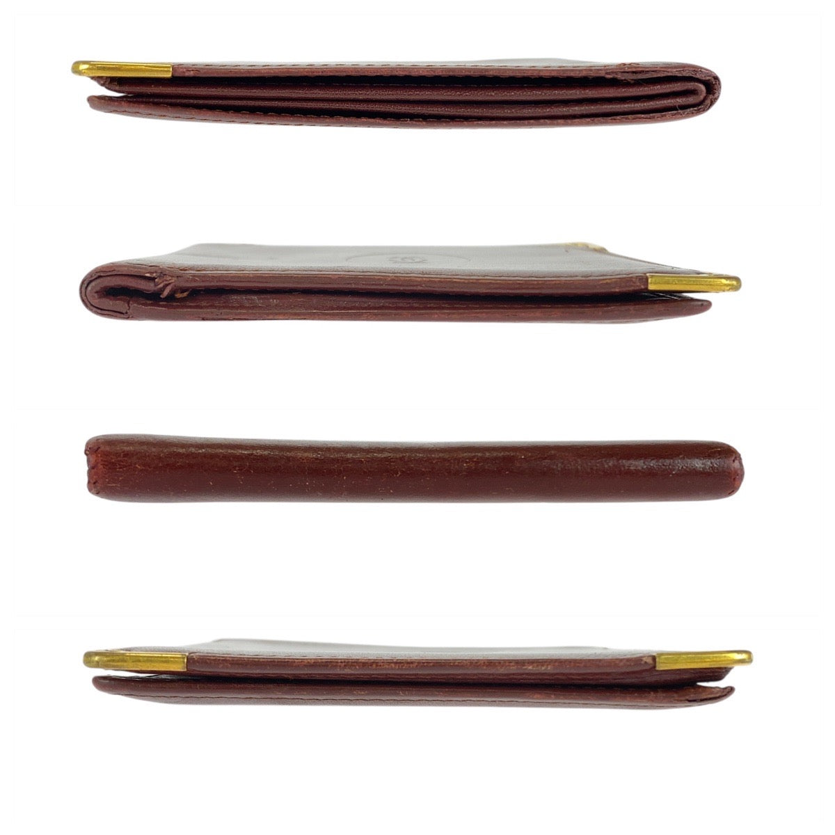 21336
CARTIER カルティエ ヴィンテージ マストライン ワインレッド ゴールド金具 レザー 折り財布 コンパクトウォレット メンズ AB6