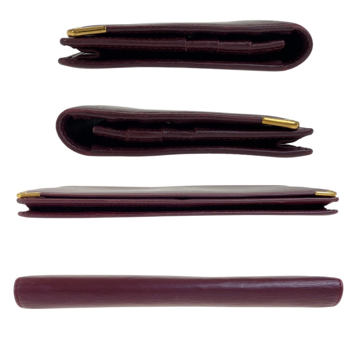 21338
CARTIER カルティエ マストライン ワインレッド ゴールド金具 レザー 長財布 ロングウォレット レディース AB