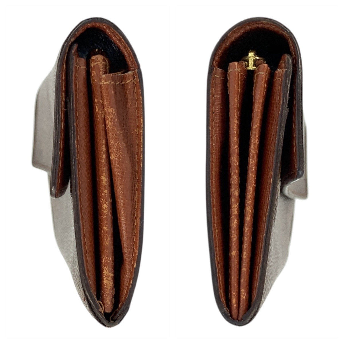 21343
LOUIS VUITTON ルイヴィトン モノグラム ポシェット ポルトモネ クレディ ブラウン ゴールド金具 PVC M61723 長財布 ロングウォレット レディース AB8