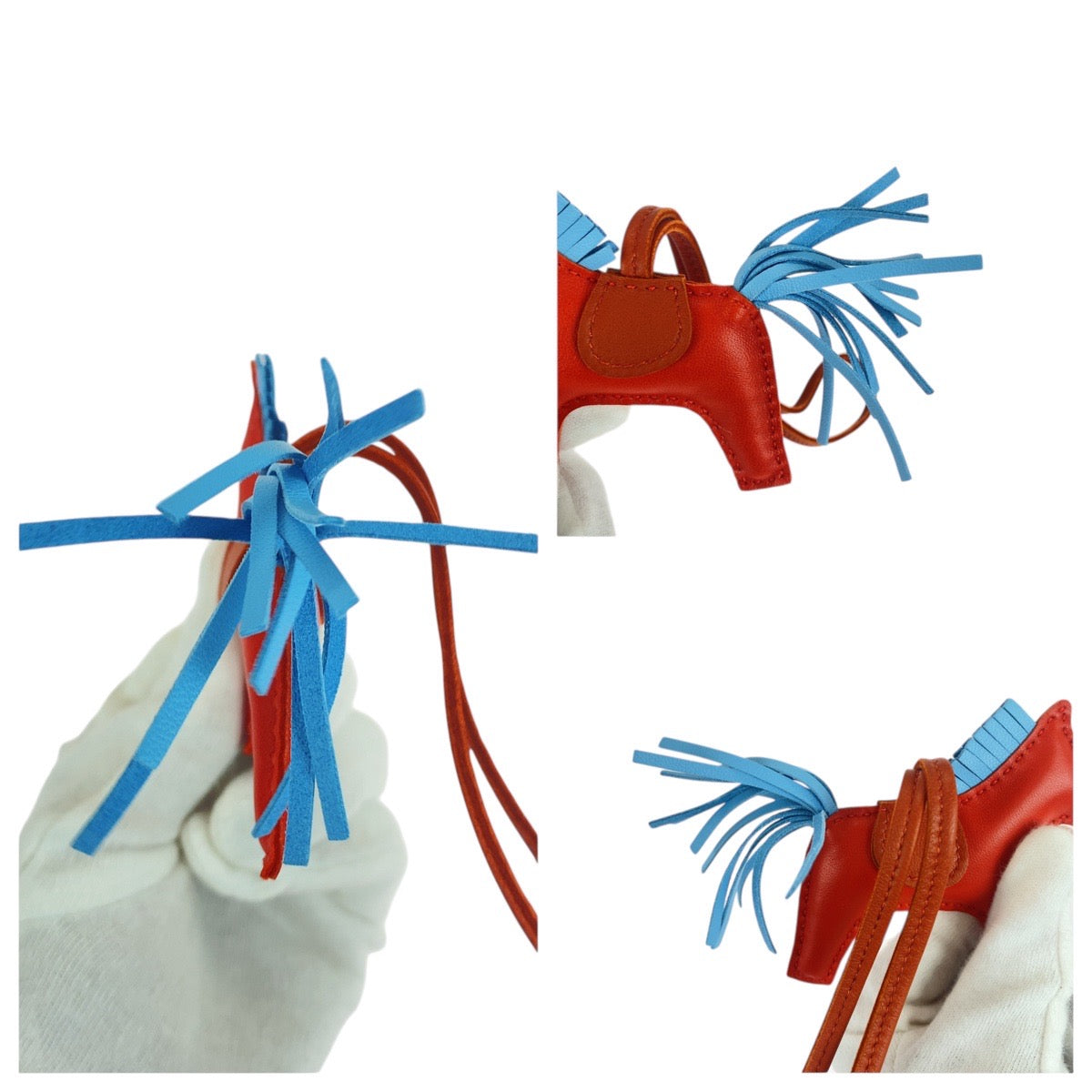 21376
HERMES エルメス ロデオ ペガサスPM カプシーヌ セレスト アニョーミロ / スイフト キーホルダー バッグチャーム A刻印 レディース A50