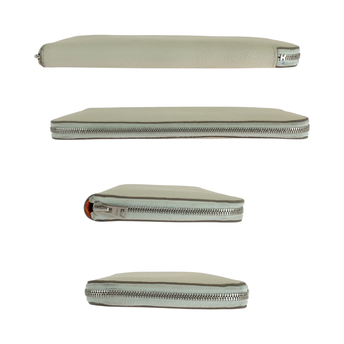 21407
HERMES エルメス アザップロング シルクイン アイボリー シルバー金具 ヴォーエプソン 長財布 ラウンドファスナー A刻印 レディース AB38